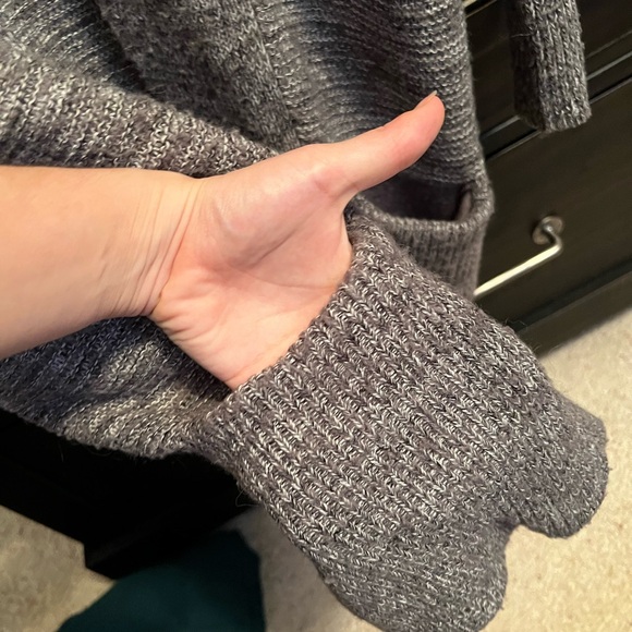 RW&Co. Grey Marl Knit Batwing Oversized Cardigan - Picture 4 of 6
